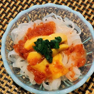 簡単ヘルシー、ホヤ梅蒟蒻麺